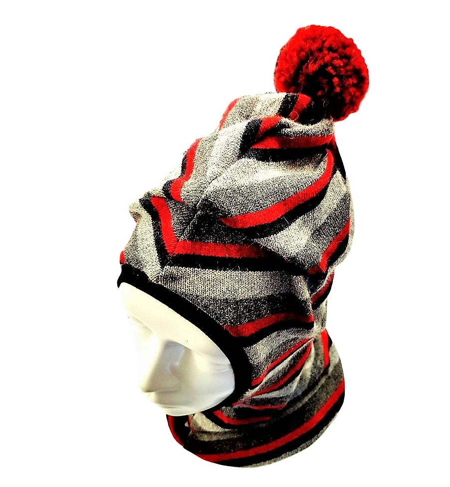 Stylish fall winter wool kids HELMET cherry