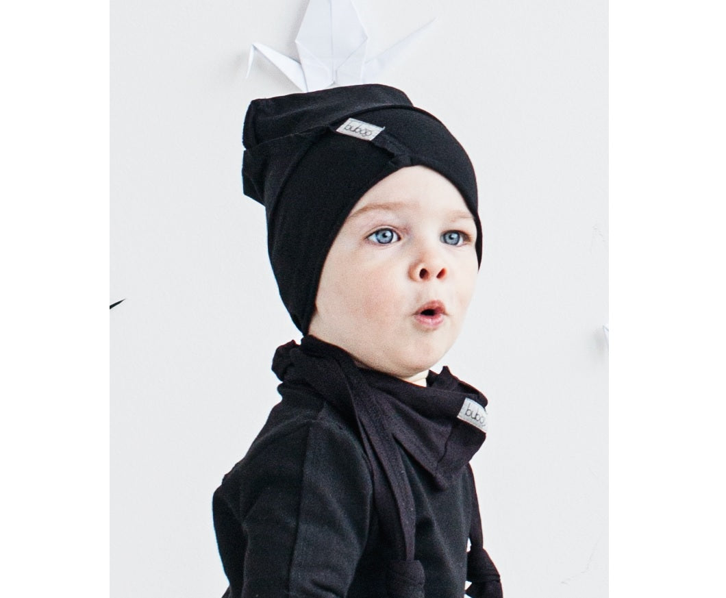 Kids double-layer cotton beanie UPSIDEDOWN – Charcoal Black
