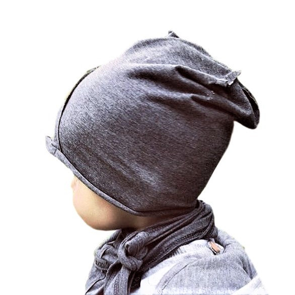 Kids thin cotton beanie UPSIDEDOWN – Grey Dandelion