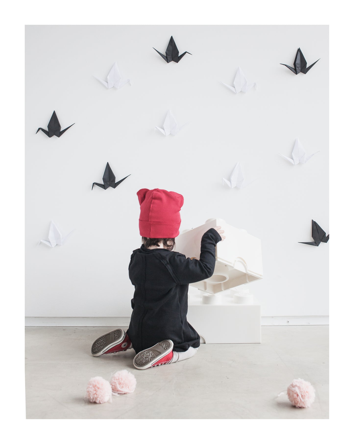 BEAR Cotton Baby Beanie with Teddy Ears – Cherry | Ribbed One Layer Hat – BUBOO