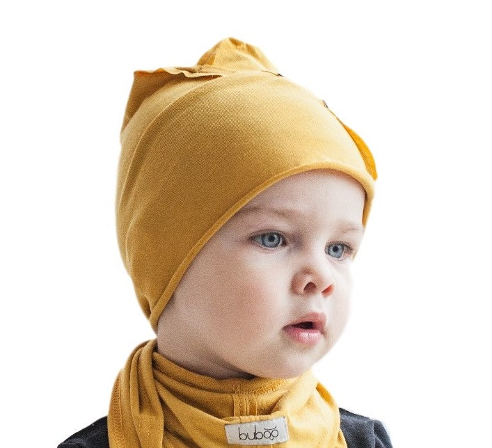 Kids thin cotton beanie UPSIDEDOWN – Mustard