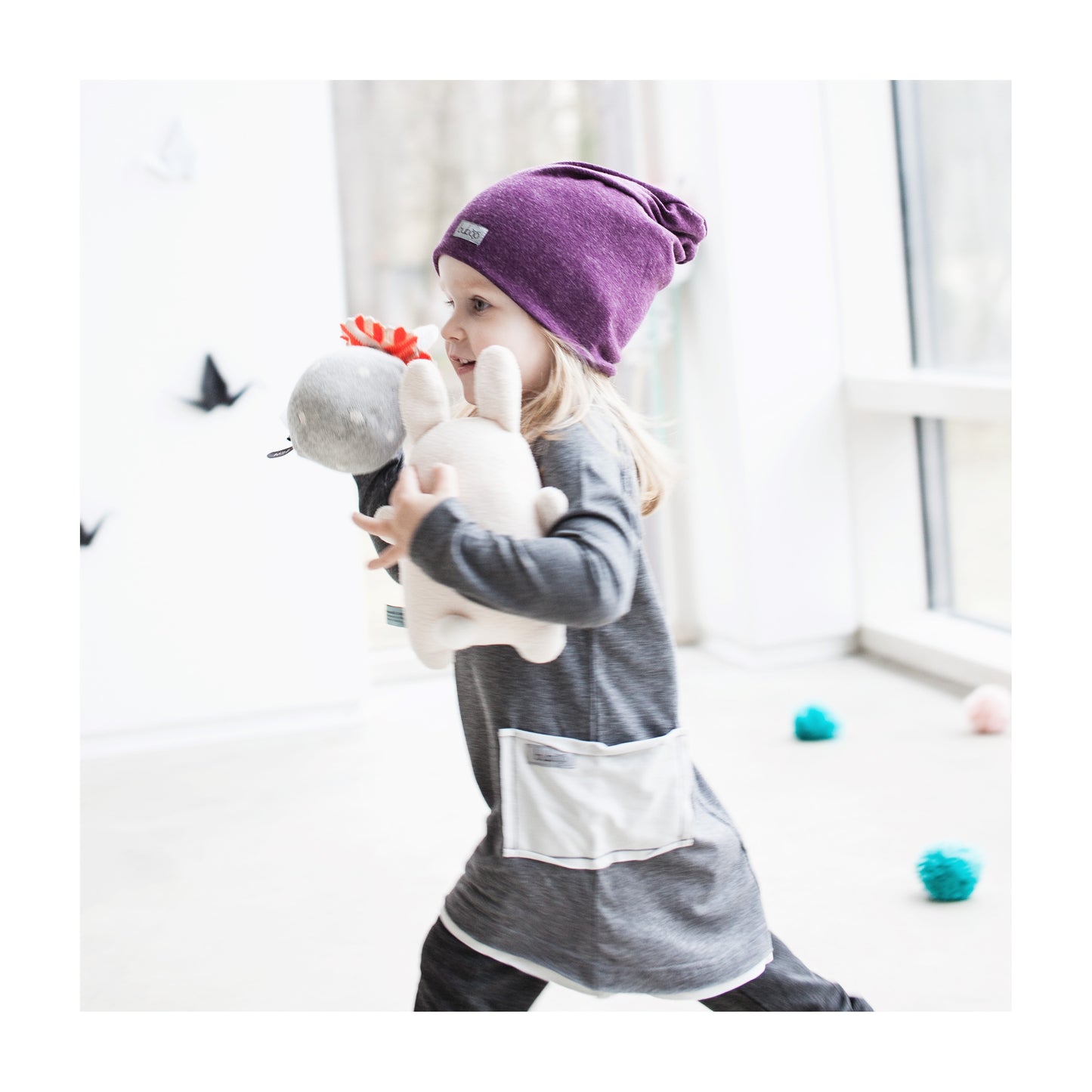 Screw2 Beanie – Eggplant | Stylish Double Beanie with a Modern Twist