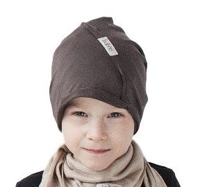 Kids thin cotton beanie UPSIDEDOWN – Mocha