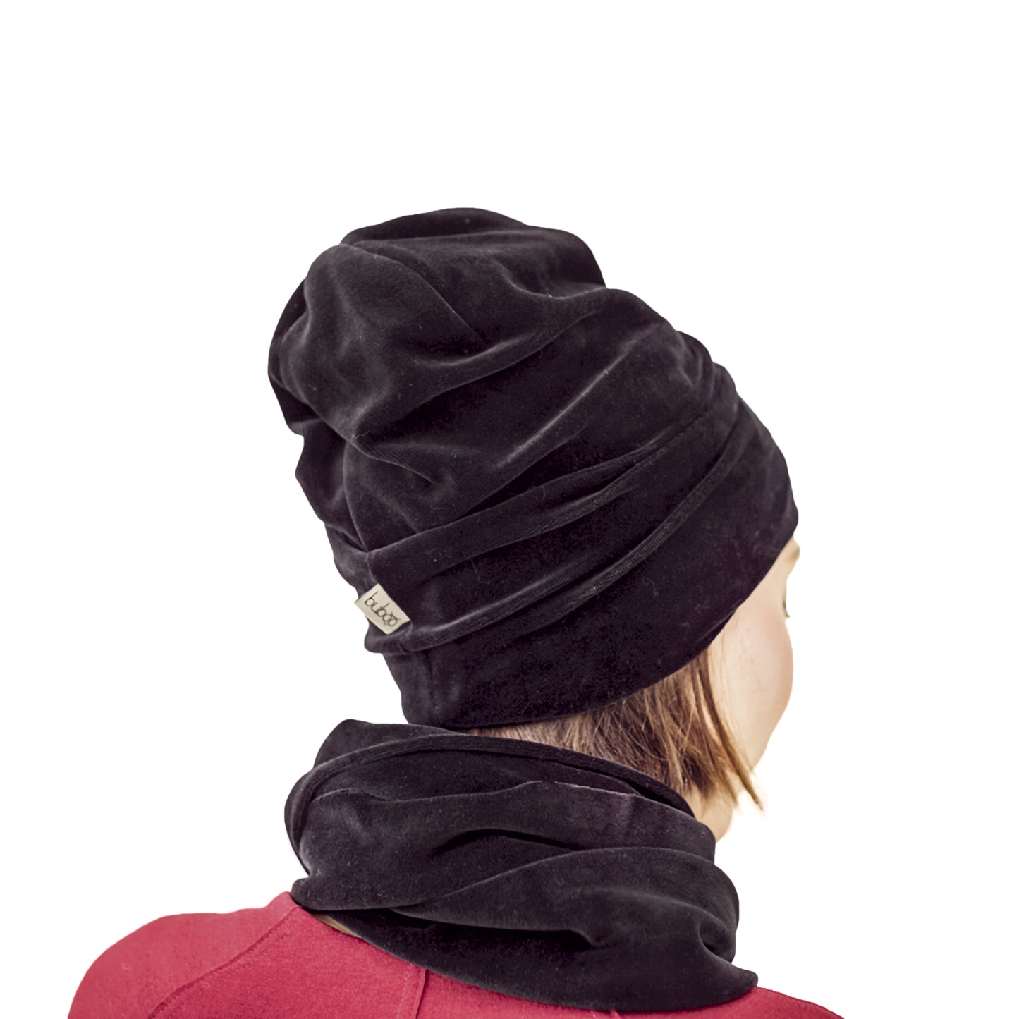 SCREWcz double layered velour beanie charcoal black