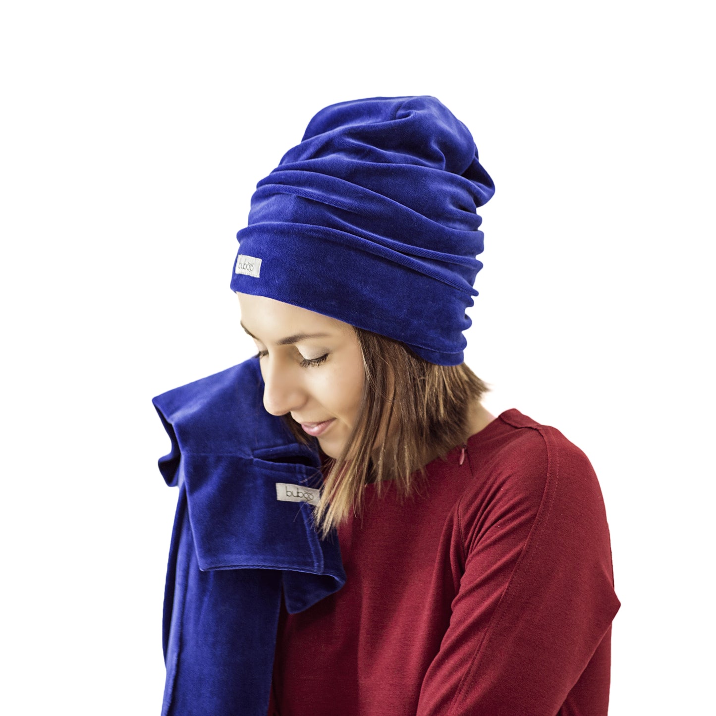 SCREWcz double layered velour beanie corn flower
