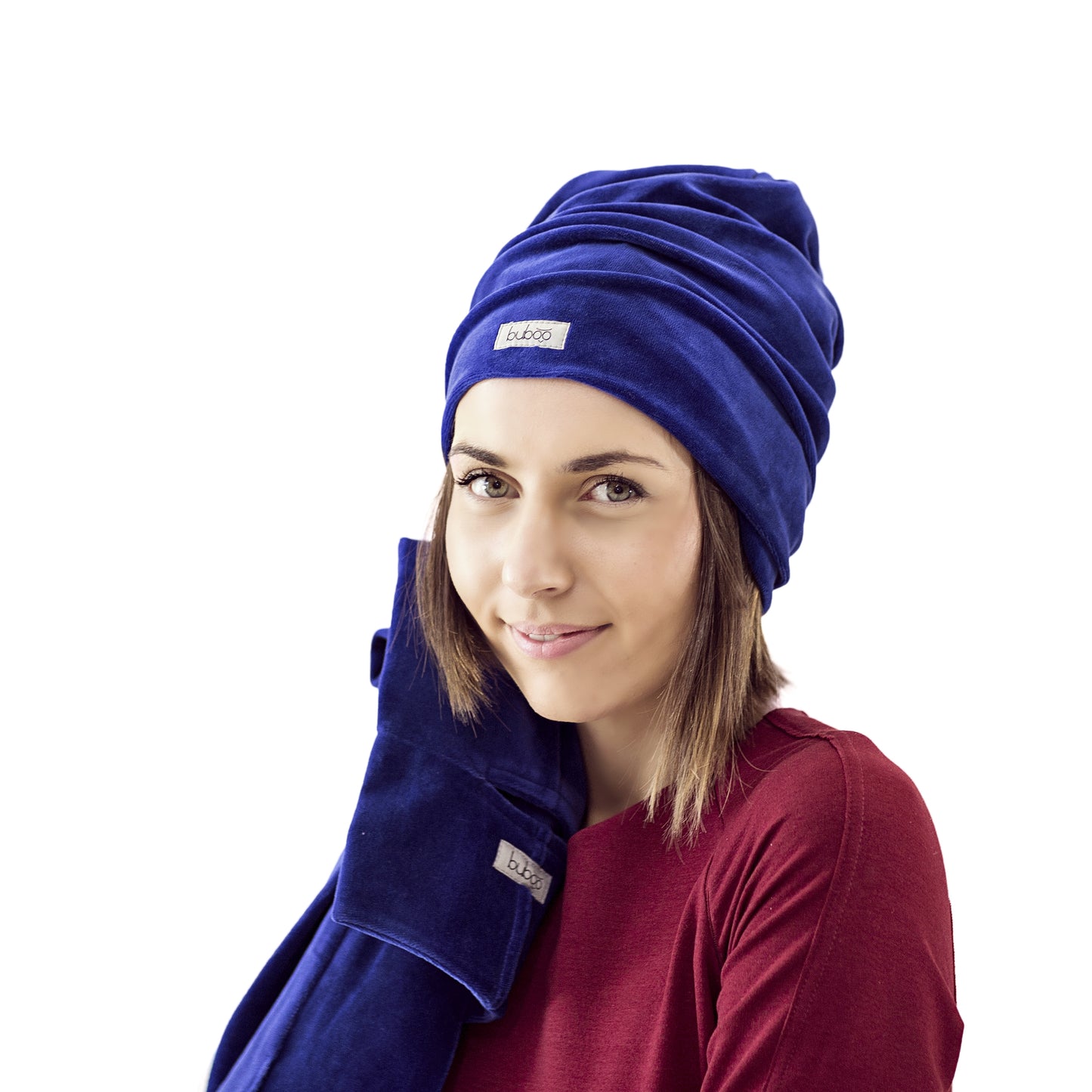 SCREWcz double layered velour beanie corn flower