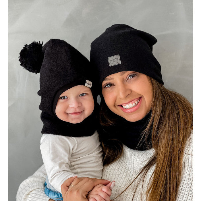 Stylish fall winter mohera II (new fabric) wool kids HELMET with pompom Dark blue