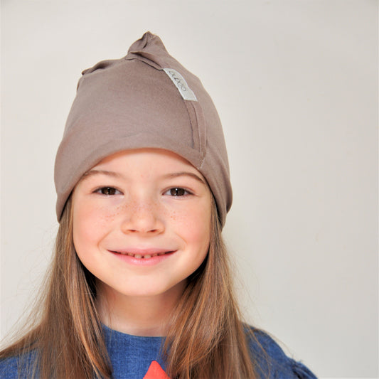 Kids thin cotton beanie UPSIDEDOWN – Cocoa
