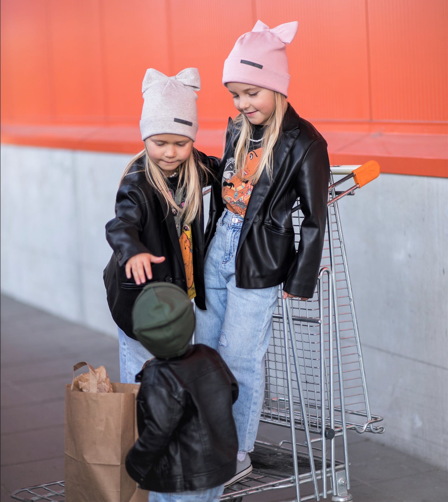 TRENDY Double-Layer Ribbed Cotton Kids Beanie – Khaki | Autumn/Spring Hat – BUBOO