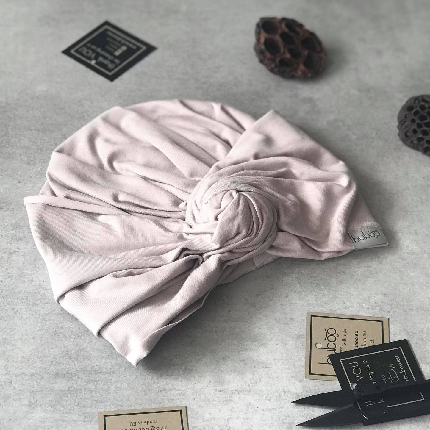 Summer thin beanie turban KNOT - Latte 2