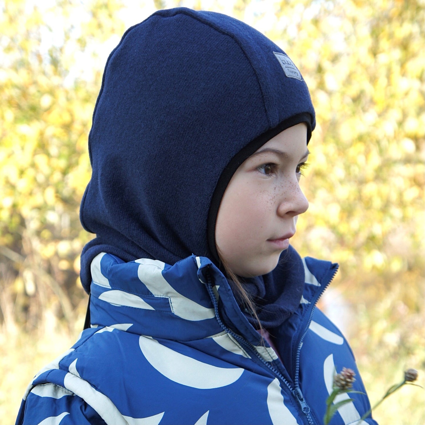 Luxury Cotton Kids Balaclava – Blue | Autumn/Winter/Spring Helmet Hat – BUBOO