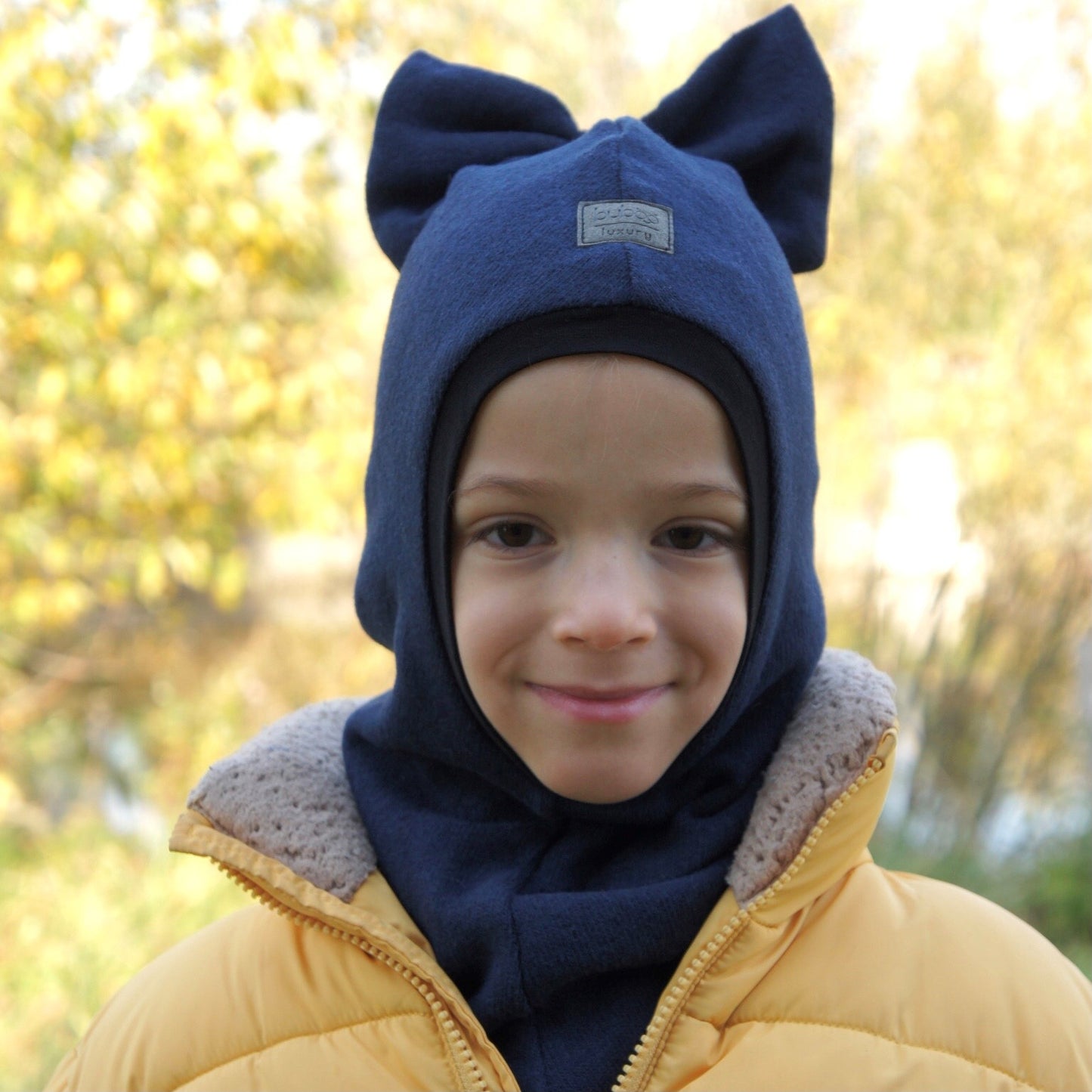 Luxury Fashionista Cotton Girls Balaclava – Blue | Autumn/Winter/Spring Hat – BUBOO