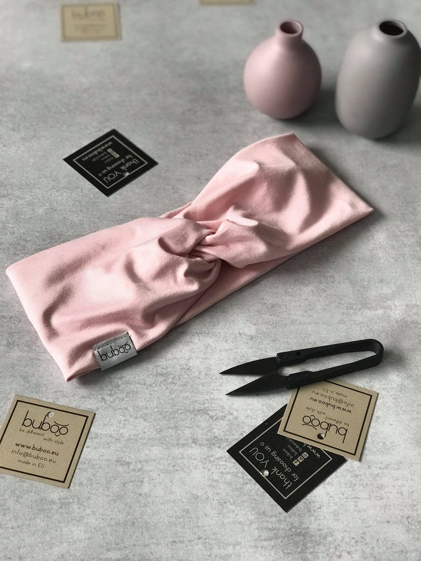 Stylish woman headband KNOT powder