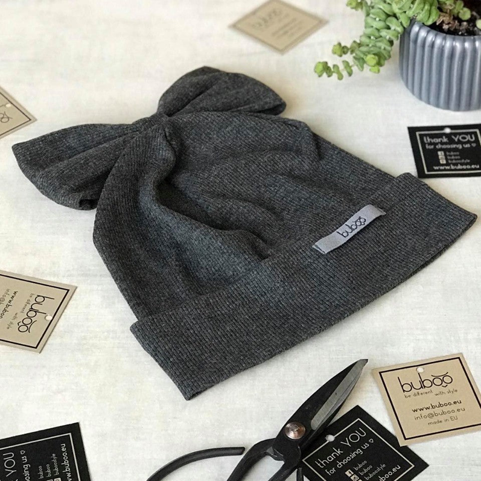 Vaikiška kepurė - ypatingai stilinga FASHIONISTA tamsiai pilka