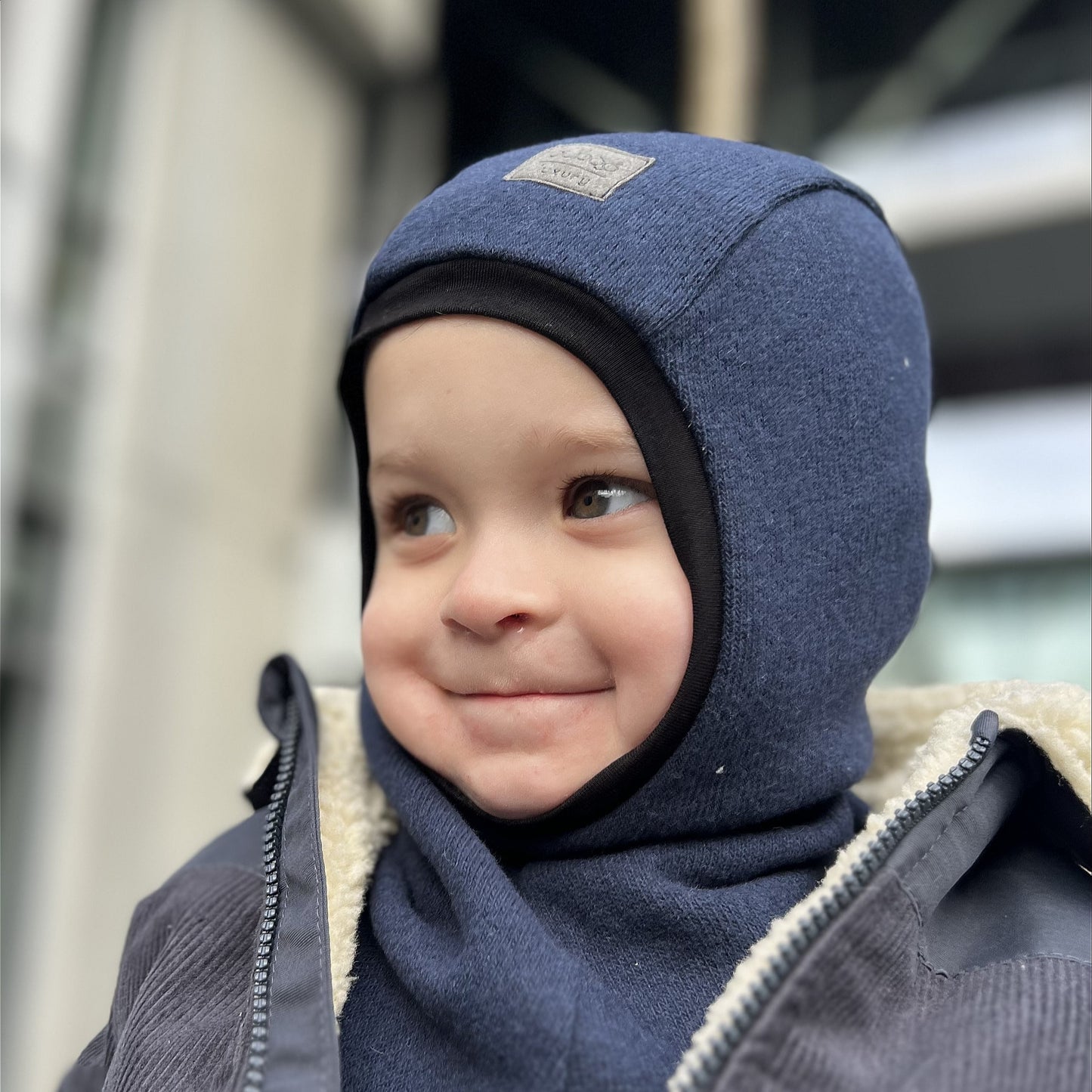 Luxury Cotton Kids Balaclava – Blue | Autumn/Winter/Spring Helmet Hat – BUBOO