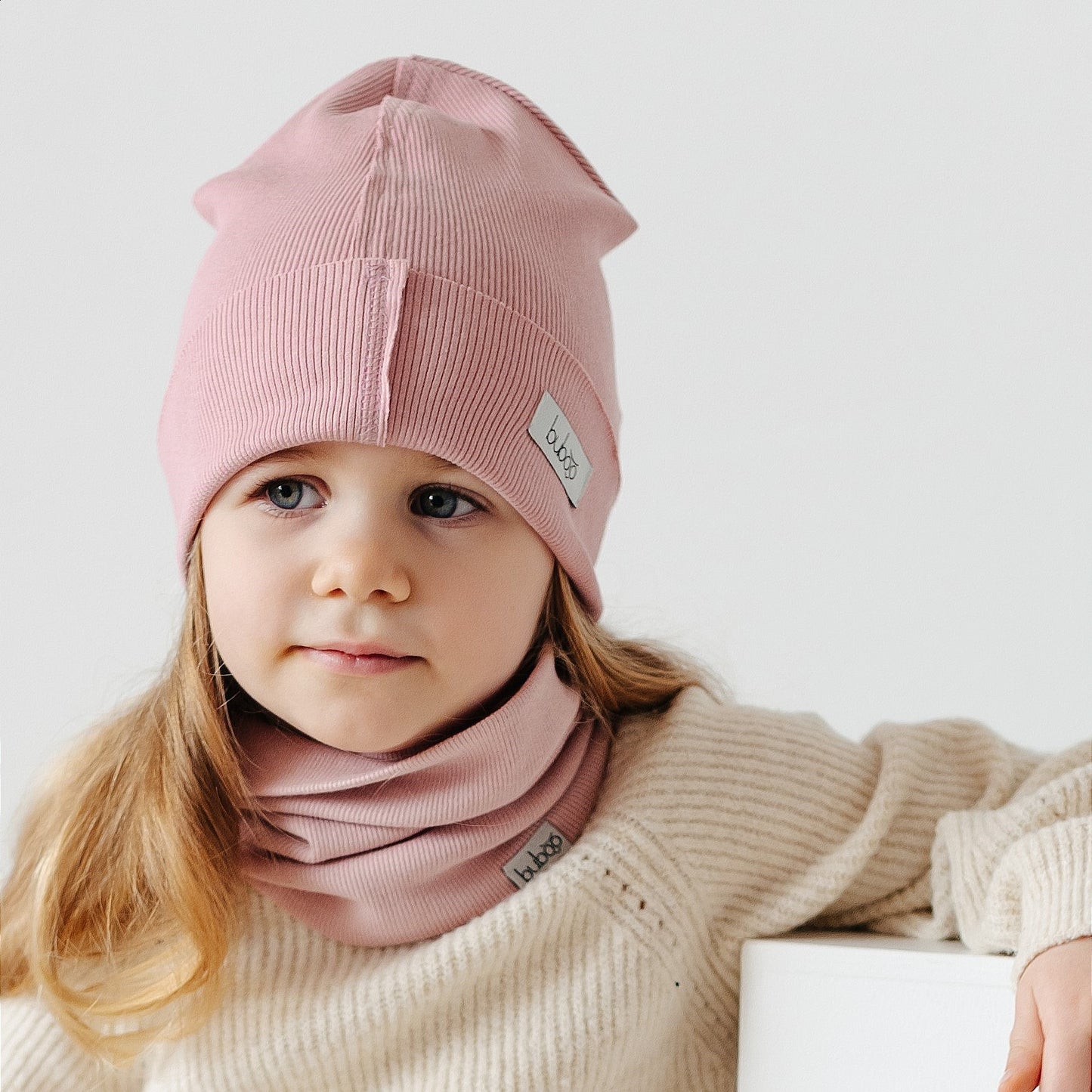 Kids snood scarf for spring fall - Ash rose