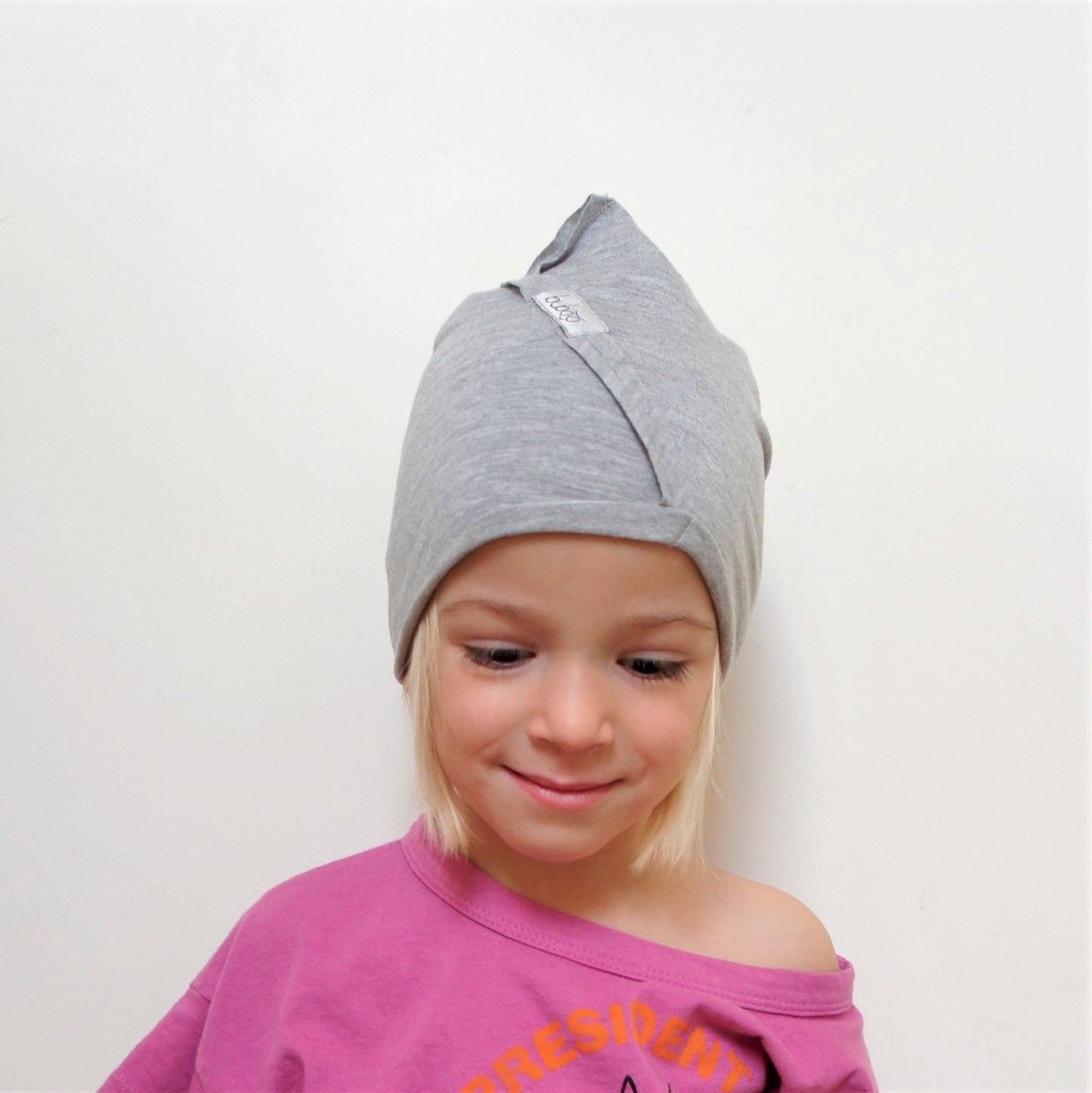Kids thin cotton beanie UPSIDEDOWN – Mist