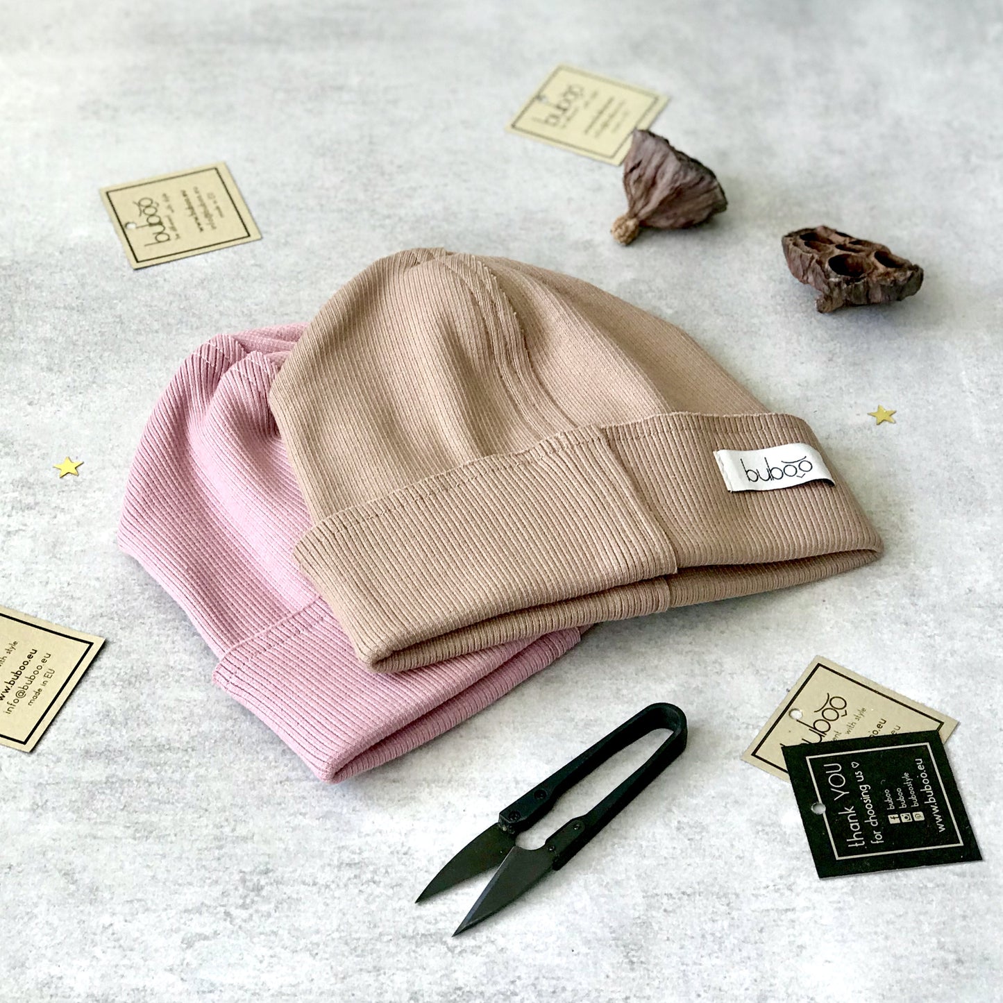 TRENDY Double-Layer Ribbed Cotton Kids Beanie – Cocoa | Autumn/Spring Hat – BUBOO