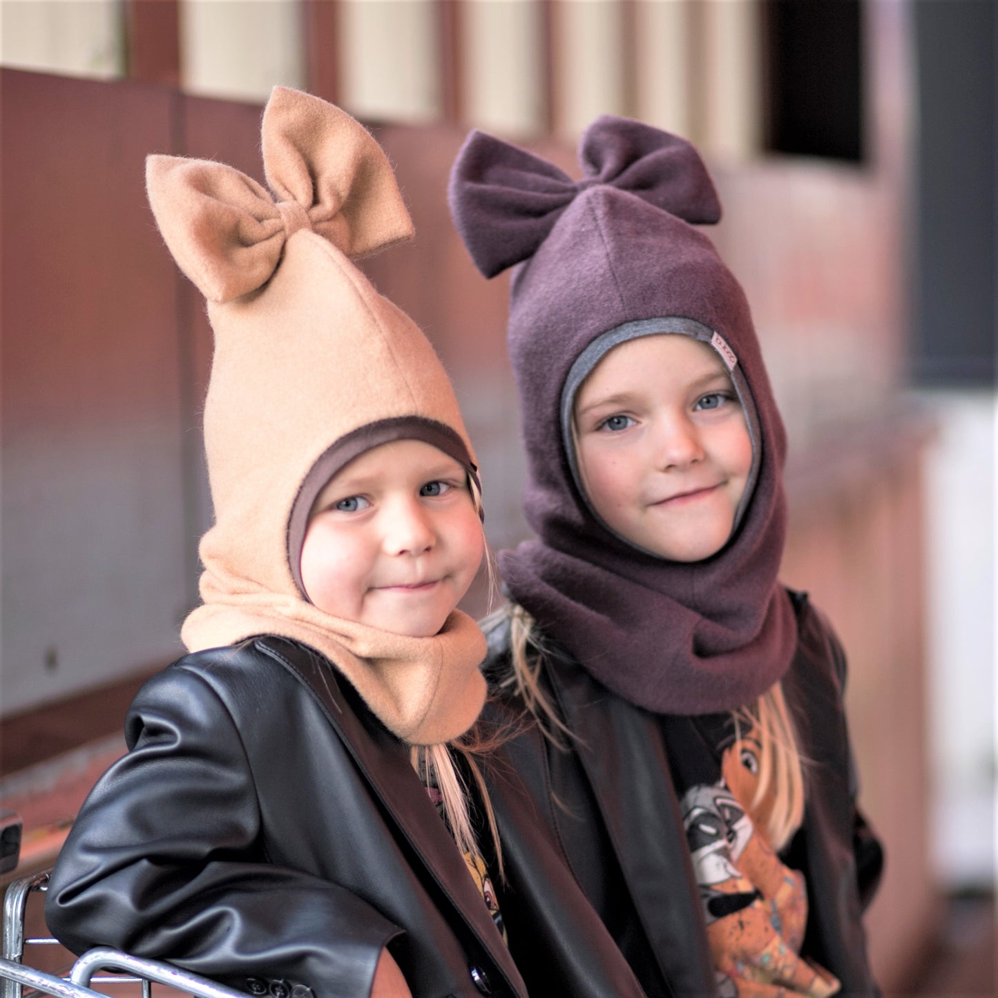 Stylish fall winter mohera wool kids helmet FASHIONISTA sand