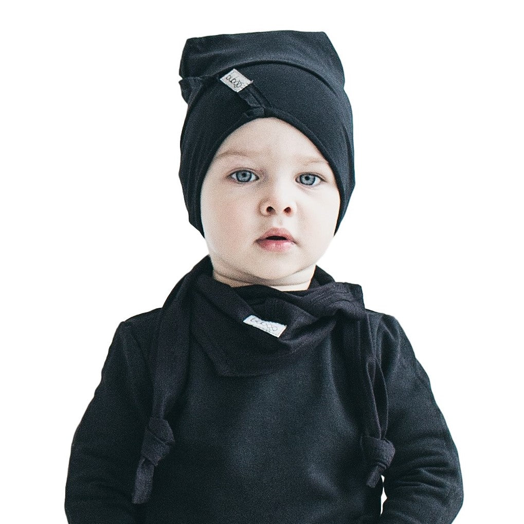 Kids' Spring & Summer Scarf UPSIDEDOWN CHARCOAL BLACK – Soft, Breathable, Triangle Design