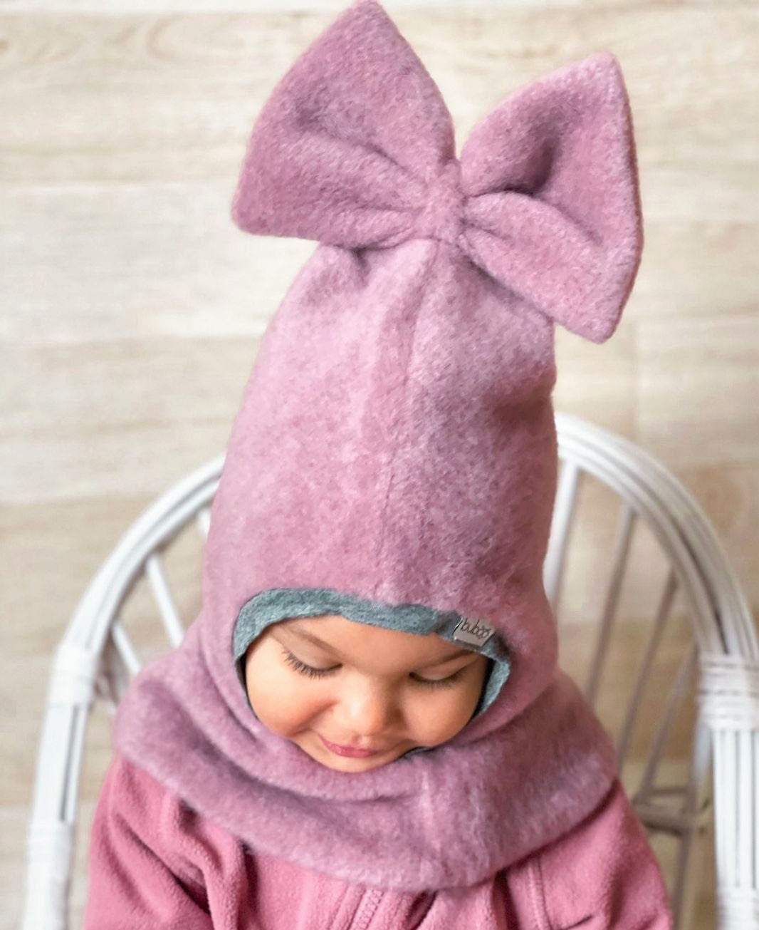Stylish fall winter mohera II (new fabric) wool kids helmet FASHIONISTA ash rose