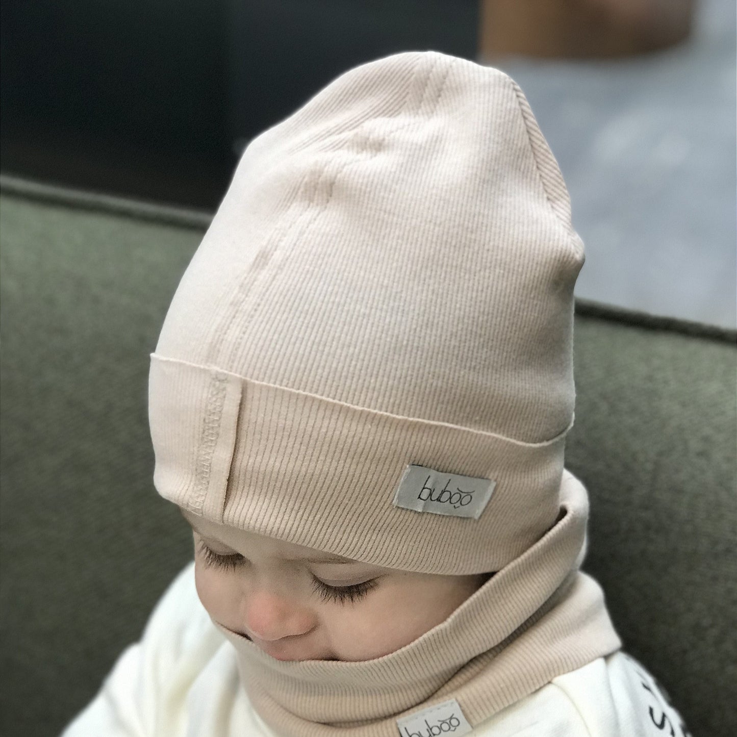 Kids snood scarf for spring fall - cream