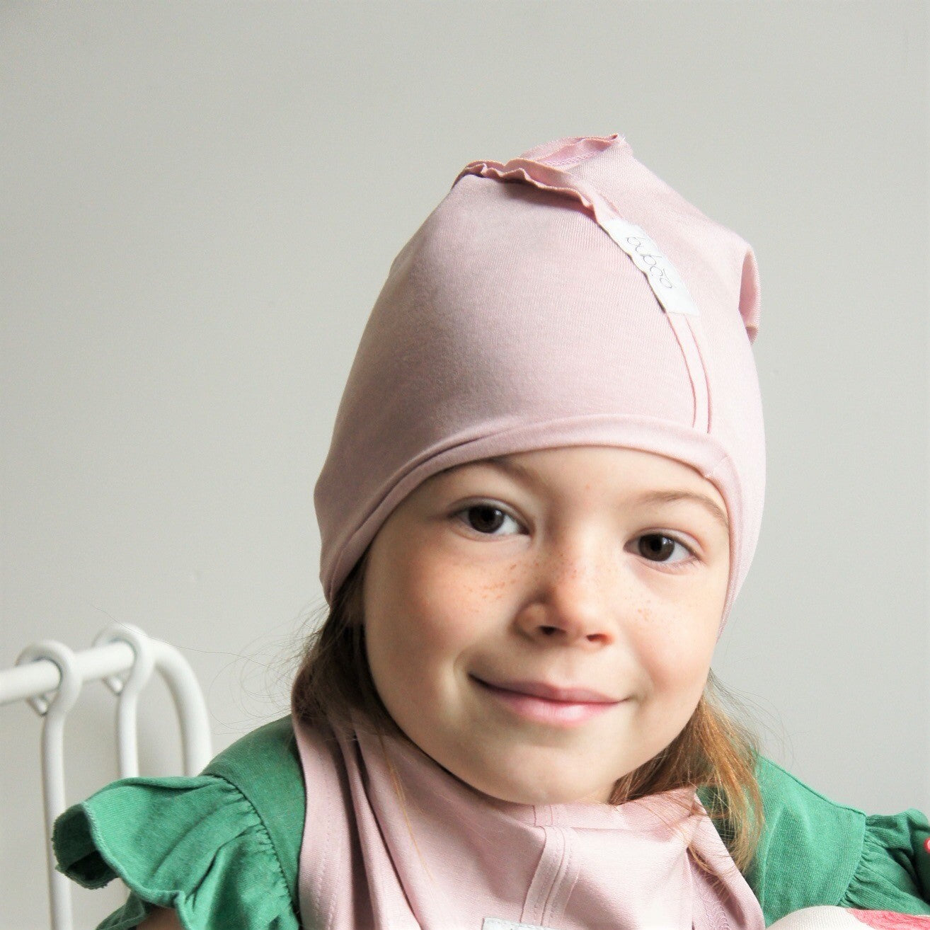 Kids thin cotton beanie UPSIDEDOWN – Blush Powder