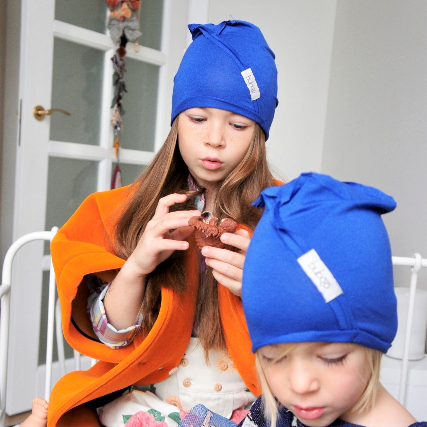 Kids thin cotton beanie UPSIDEDOWN – Cornflower