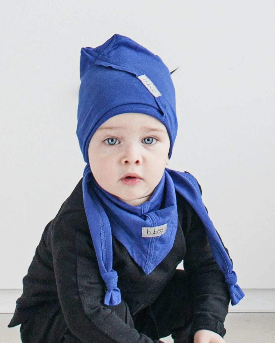 Kids thin cotton beanie UPSIDEDOWN – Cornflower