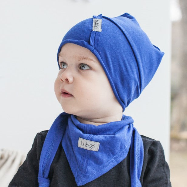 Kids thin cotton beanie UPSIDEDOWN – Cornflower