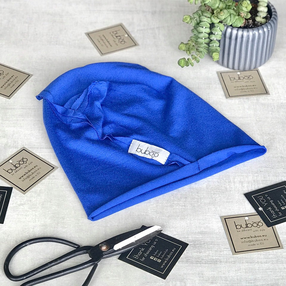 Kids double-layer cotton beanie UPSIDEDOWN – Cornflower