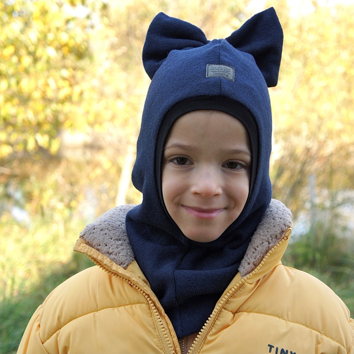 Luxury Fashionista Cotton Girls Balaclava – Blue | Autumn/Winter/Spring Hat – BUBOO