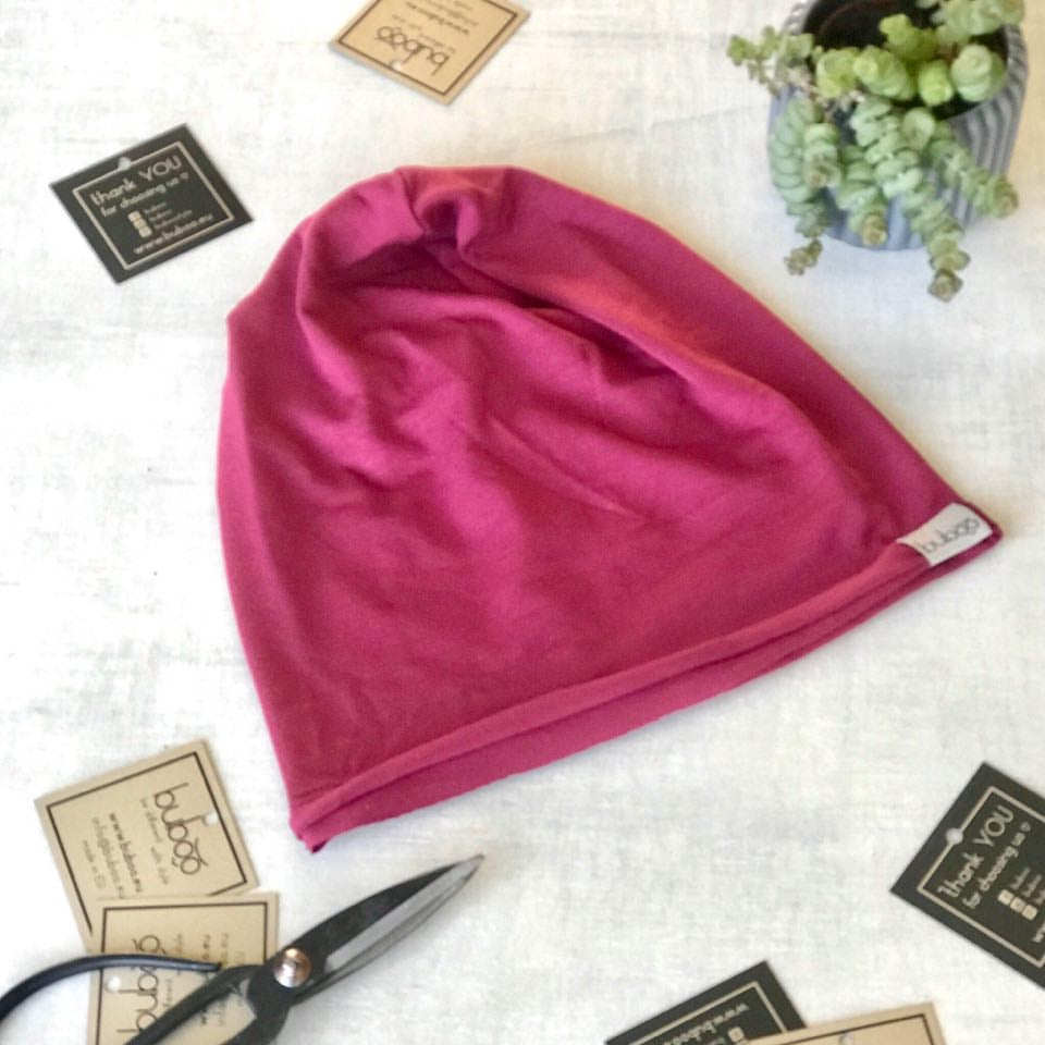 TRENDY Thin Cotton Kids Beanie – Fuchsia | Lightweight Spring/Summer Hat – BUBOO