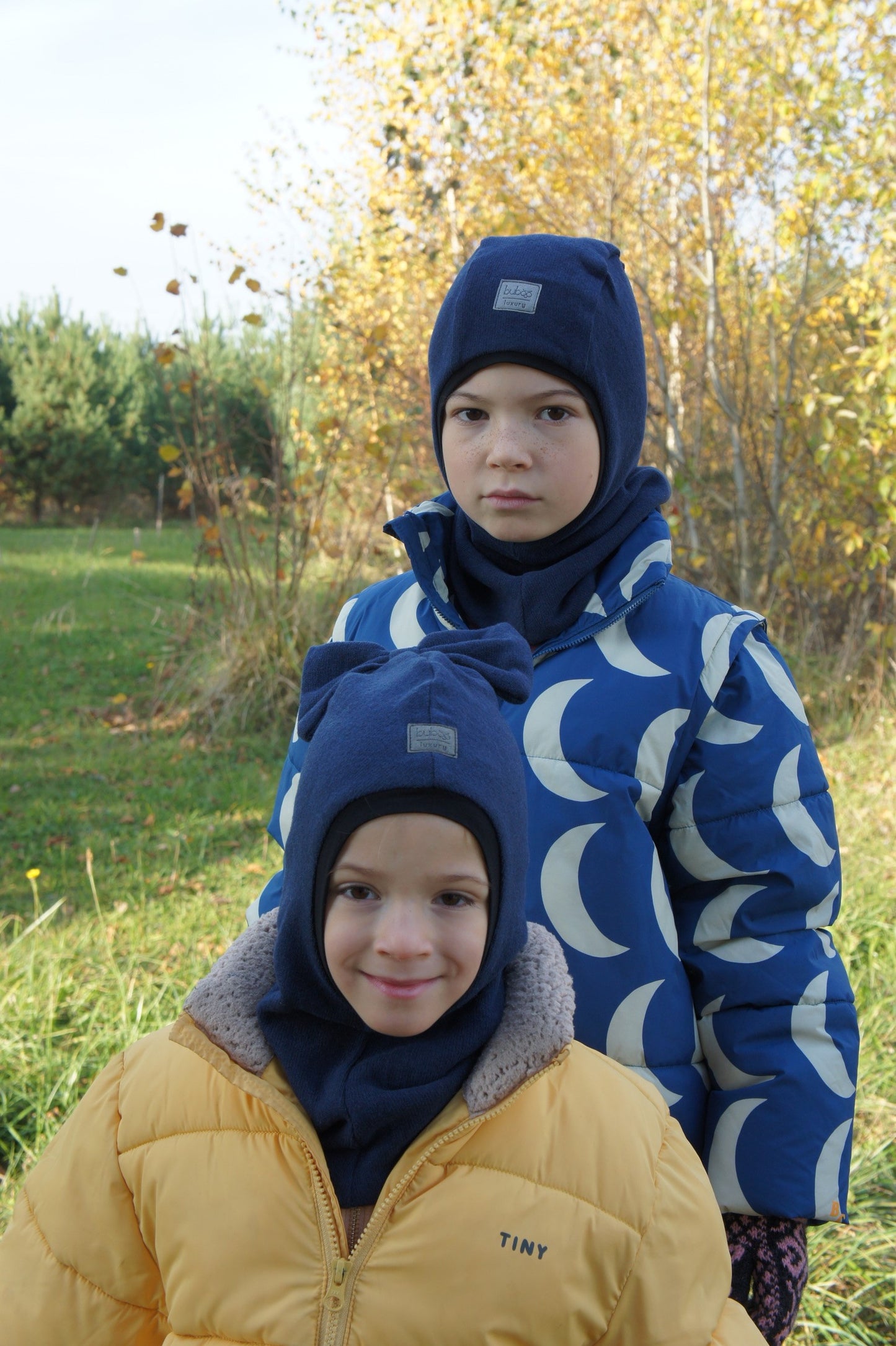 Luxury Cotton Kids Balaclava – Blue | Autumn/Winter/Spring Helmet Hat – BUBOO