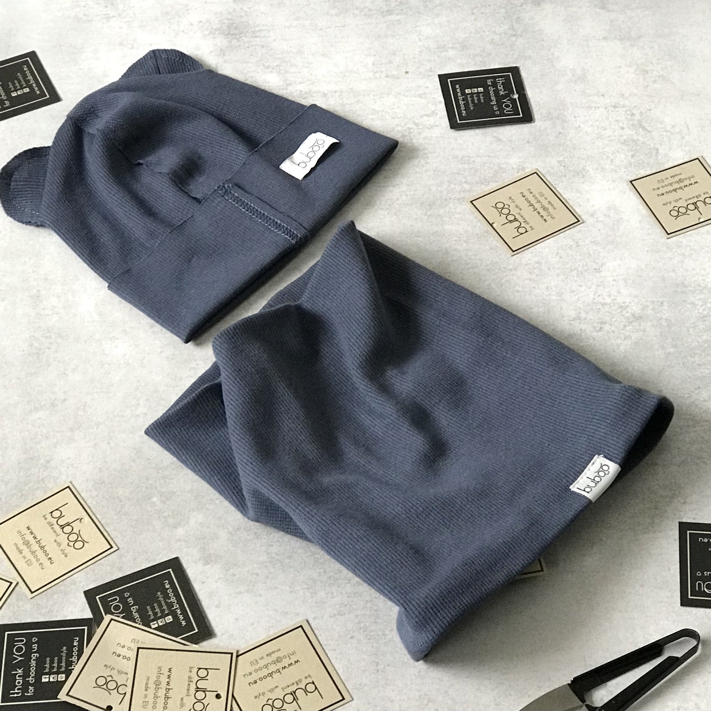 Kids snood scarf for spring fall - blue color