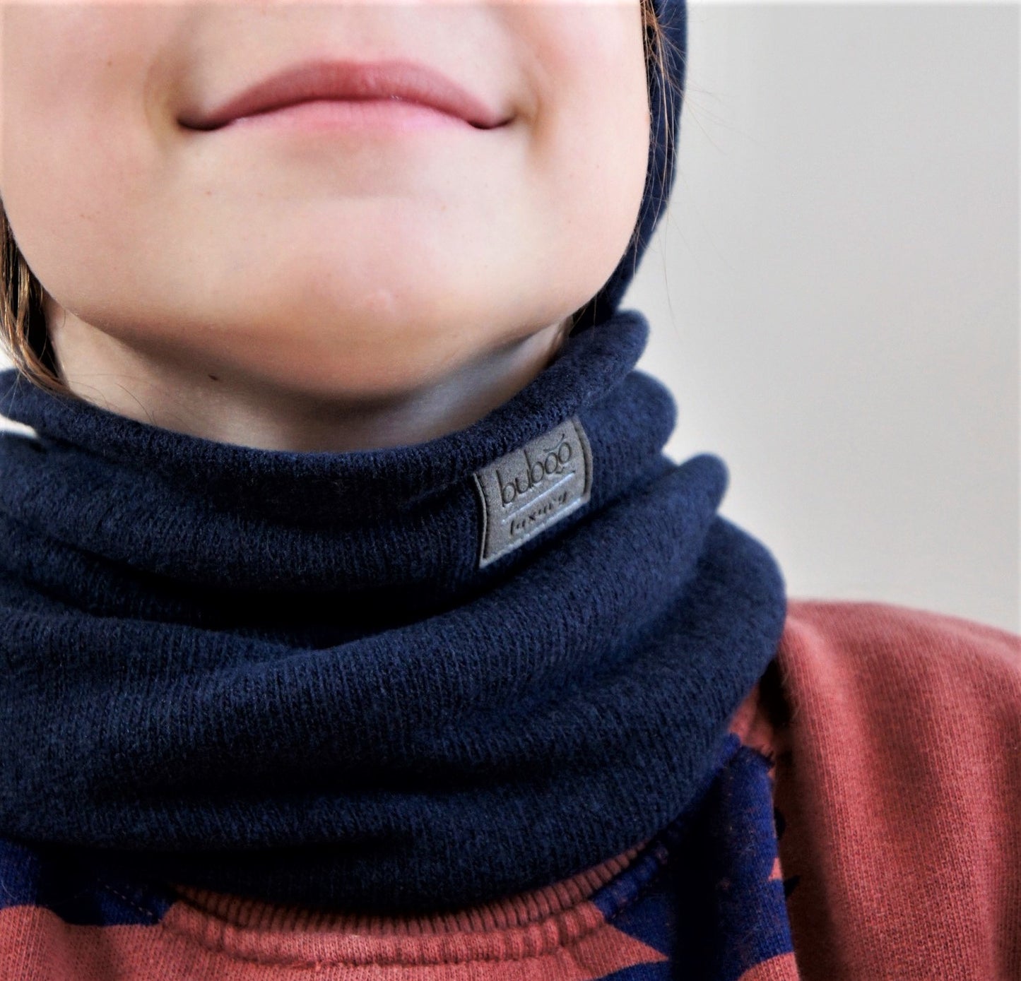 Kids snood scarf for fall winter spring BUBOO luxury - Blue
