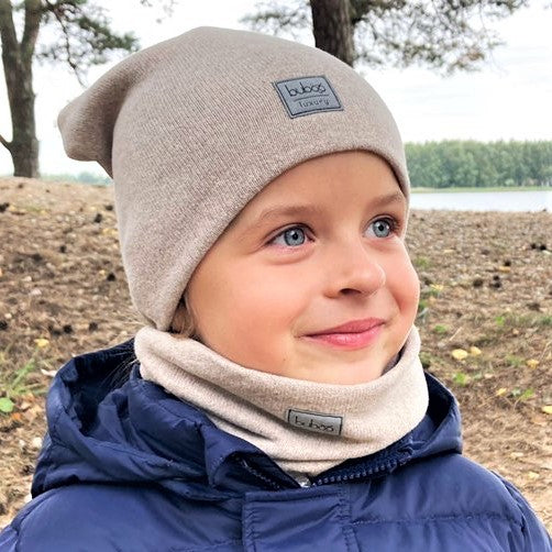 Kids beanie for fall winter spring BUBOO Luxury - Latte