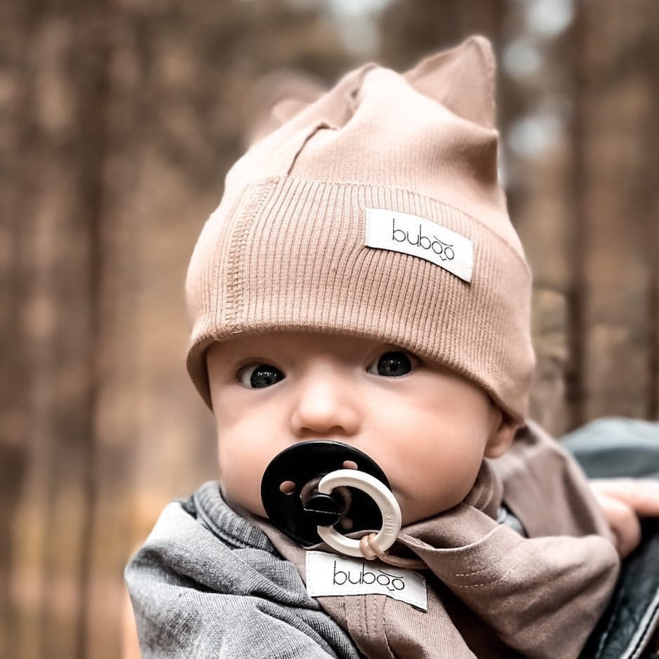 BEAR Cocoa Double Cotton Beanie with Teddy Ears