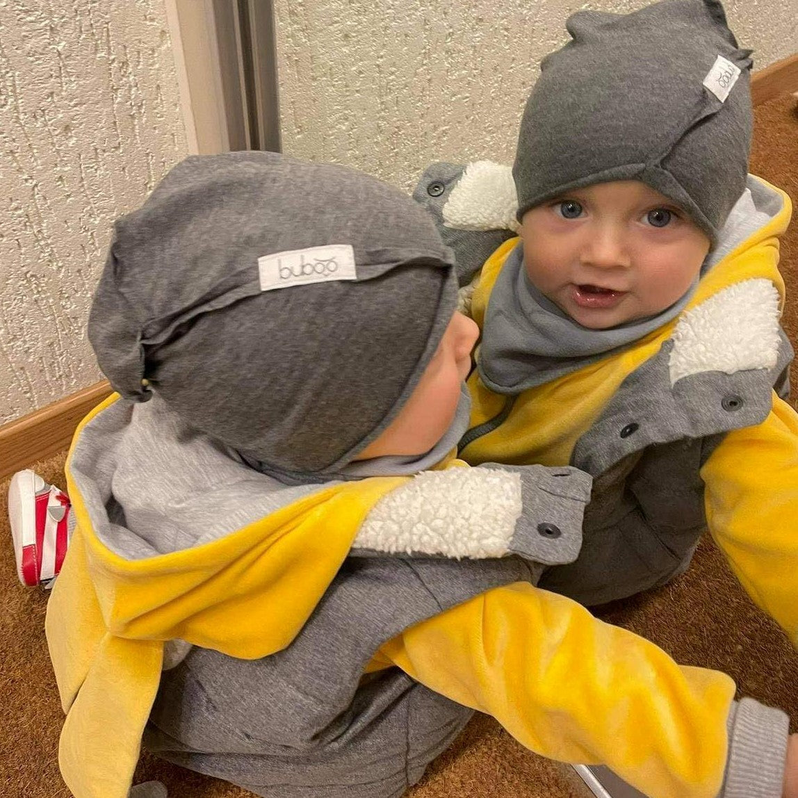 Kids modal-cotton beanie UPSIDEDOWN – Grey Dandelion