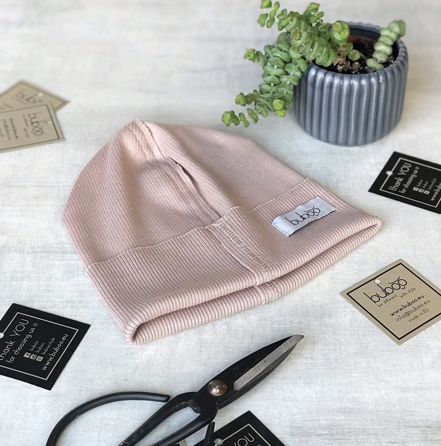 TRENDY Double-Layer Ribbed Cotton Kids Beanie – Cocoa | Autumn/Spring Hat – BUBOO