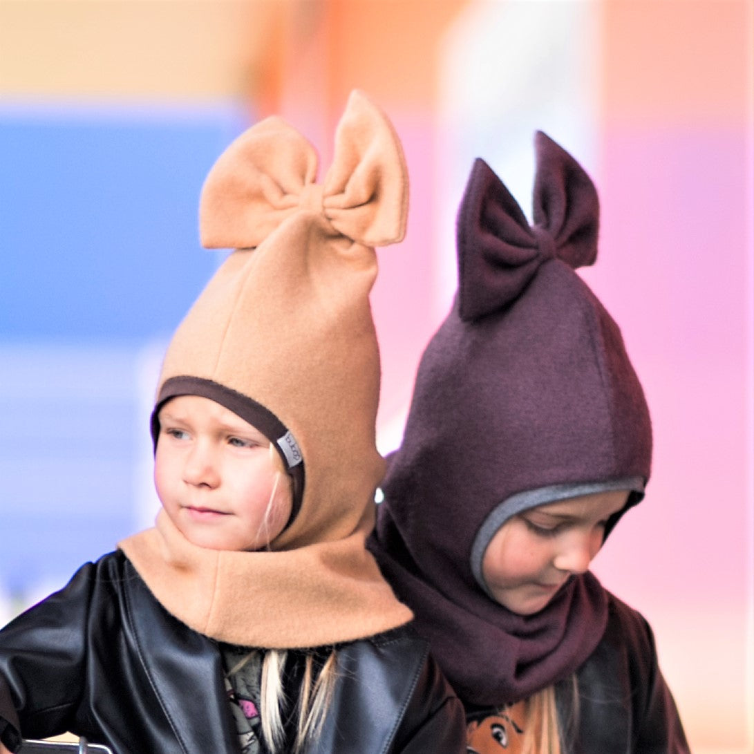 Stylish fall winter mohera wool kids helmet FASHIONISTA sand