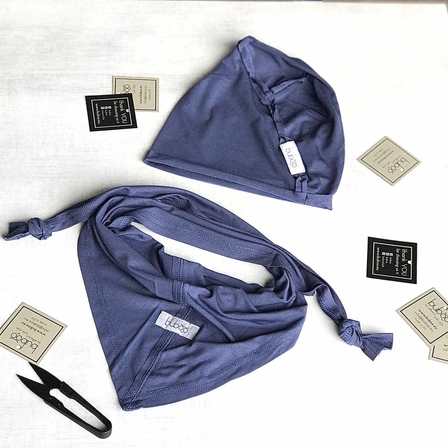 Kids thin bamboo beanie UPSIDEDOWN – Blue
