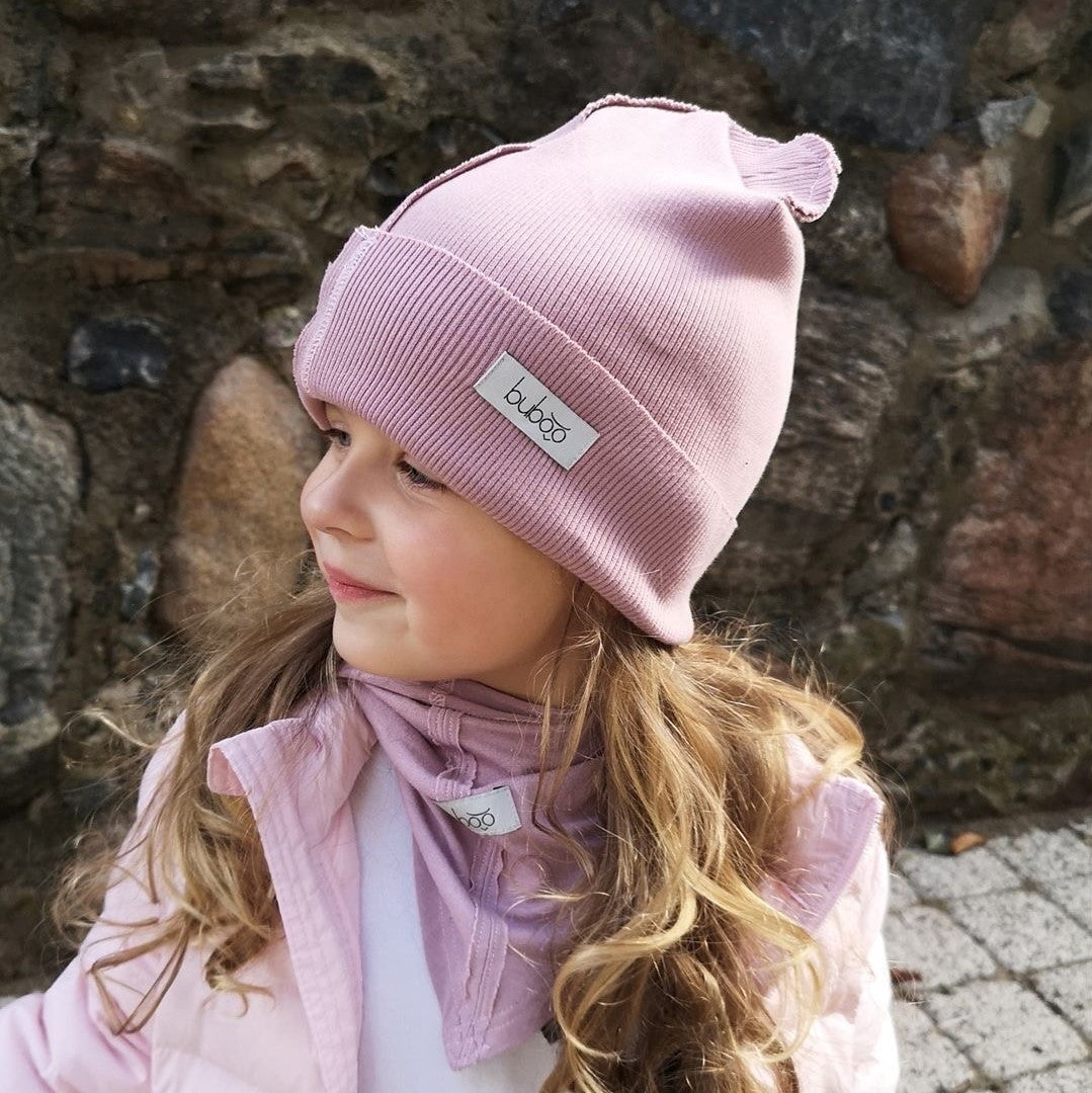 BEAR Ash Rose Double Cotton Beanie with Teddy Ears