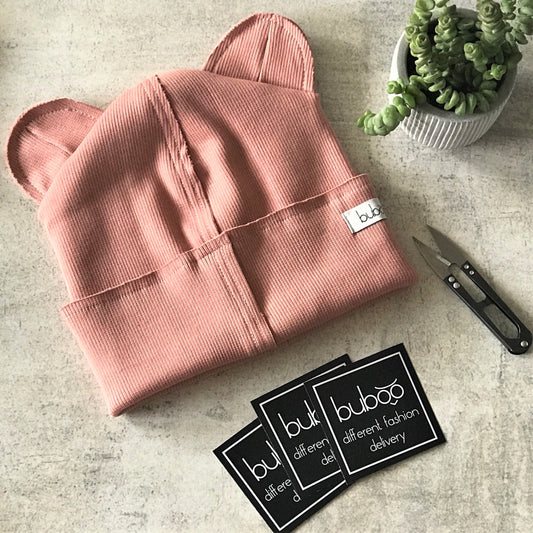 BEAR Sorbet Cotton Beanie with Teddy Ears