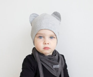 BEAR Mist Cotton Beanie with Teddy Ears