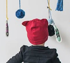 BEAR Cotton Baby Beanie with Teddy Ears – Cherry | Ribbed One Layer Hat – BUBOO