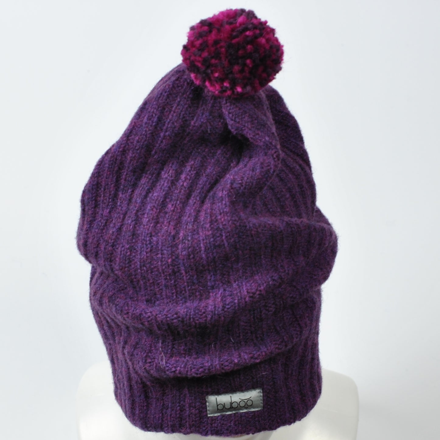 GNOM double layered wool beanie eggplant