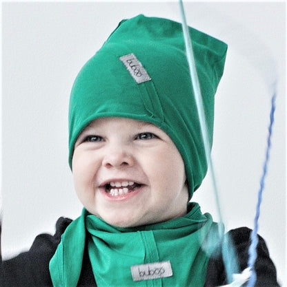 Kids thin cotton beanie UPSIDEDOWN – Green Pea