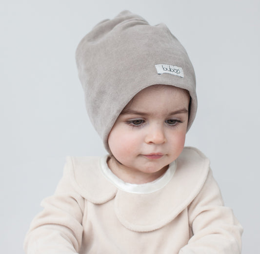 SCREWcz double layered velour beanie sand