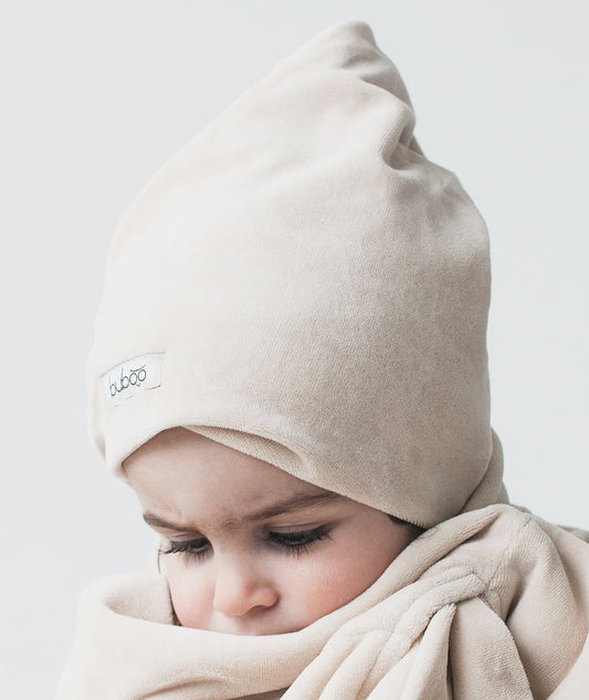 SCREWcz double layered velour beanie milk